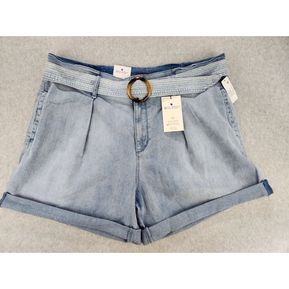 NEW Gloria Vanderbilt Denim Shorts Women Size 18W 20 XXL Blue Stretch SUPER SOFT